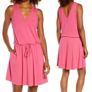 Sweaty Betty | Take It Easy Drop Waist Sleeveless Mini Dress Tayberry Pink XS/S